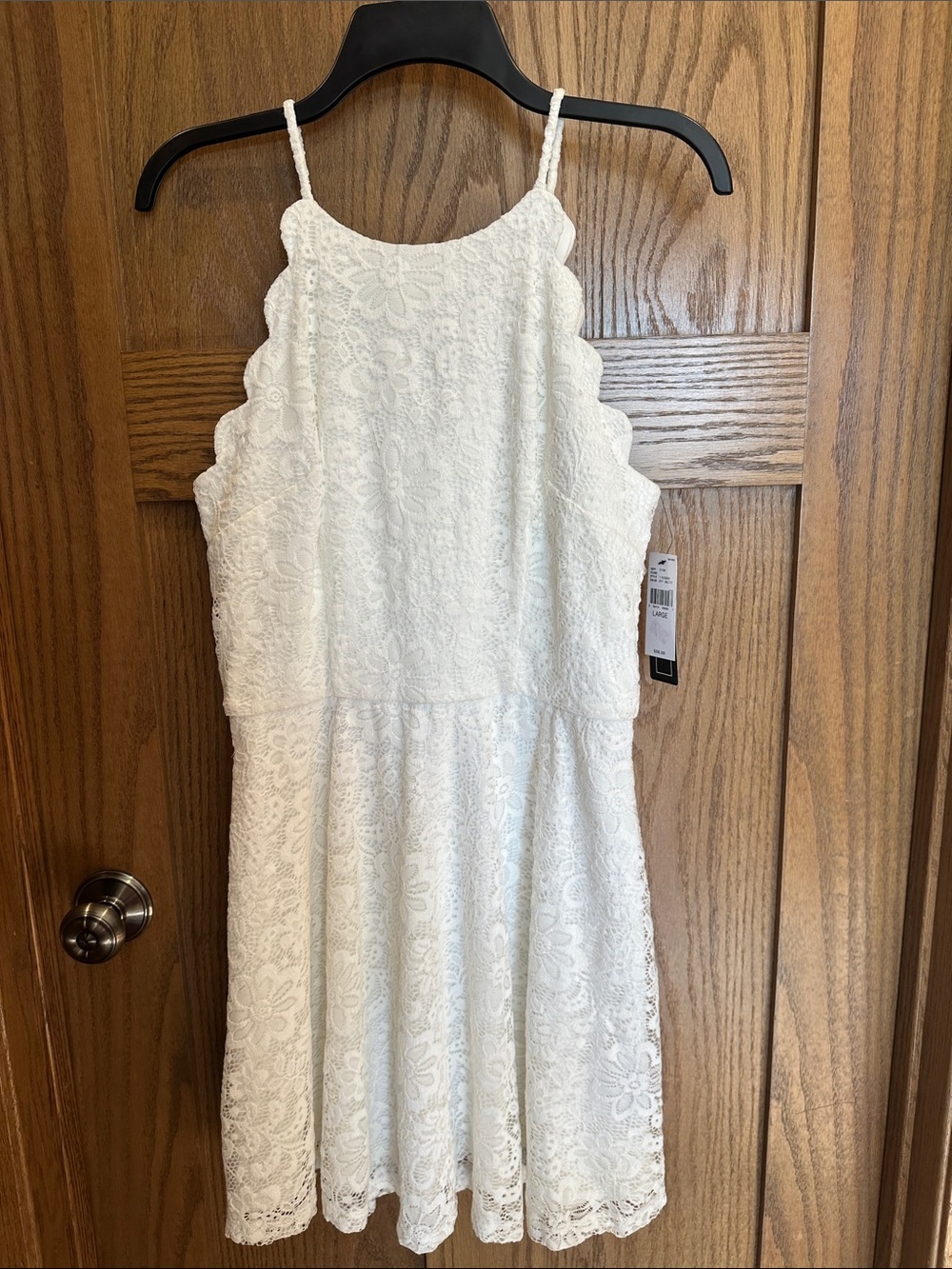 A. Byer White Lace Scallop Mini Dress NWT